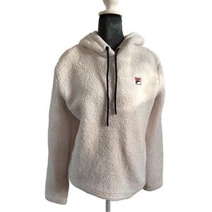 Fila Sherpa Caroline Hoodie Pullover NWT – Women’s Medium – White Cozy Fleece